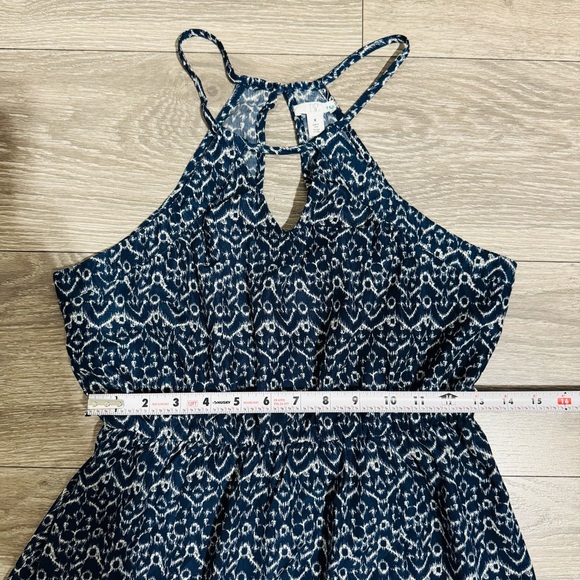 BP Women Blue Halter Elegant Summer Slit Maxi Dress Size M Elastic Waist Band - Picture 13 of 17